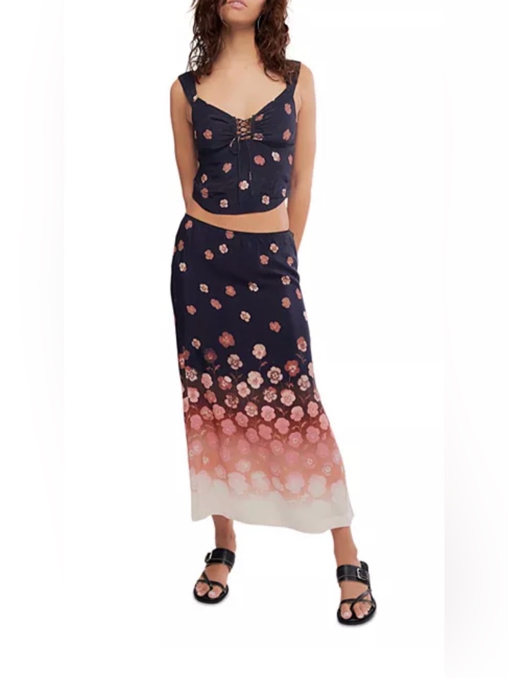 Free People NWT Set Skirt Of the Season Romantic Earthy Moody Whimsy Floral
